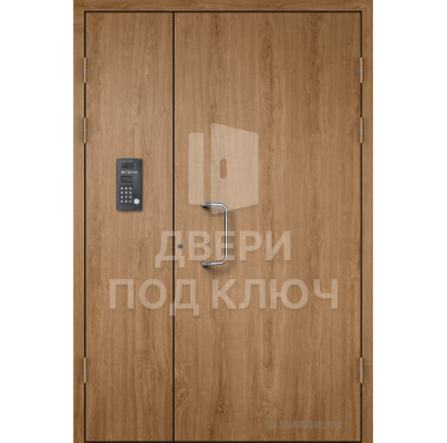 Дверь с домофоном и отделкой МДФ 10 мм ДПК-13859
